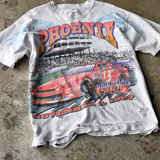 90's ボロ! CHASE authentics AOP レーシング Tシャツ USA製 250805H