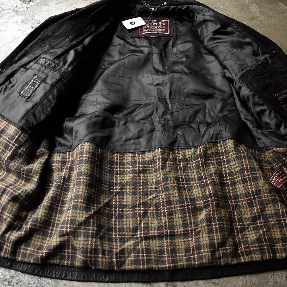 Y2K OAKWOOD スエードレザーカーコート チェックライナー 240304H
