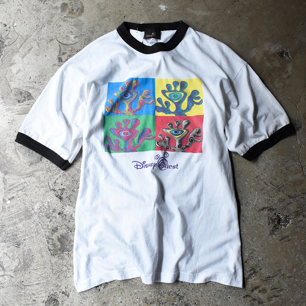 Y2K Disney “DisneyQuest“ リンガーTシャツ USA製 240510H