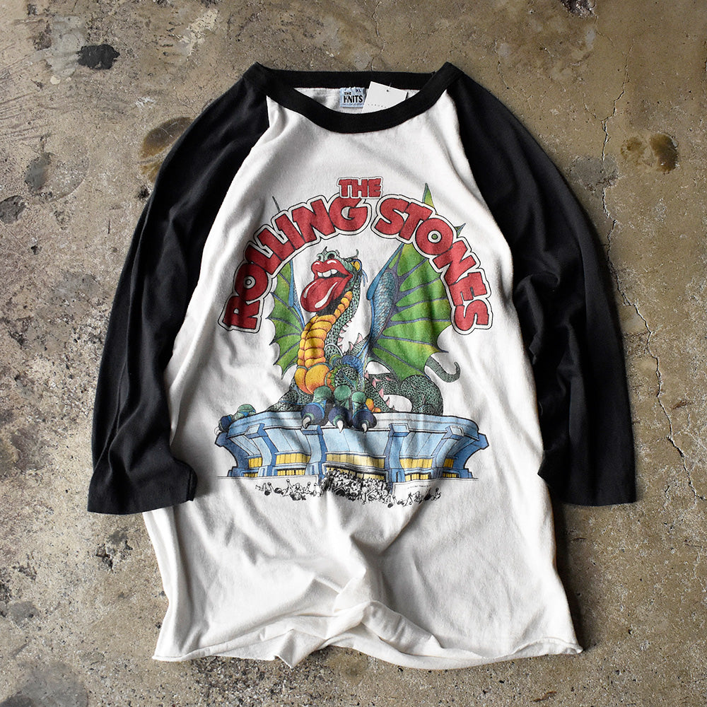 ローリング・ストーンズ 1981 US Tour ドラゴン ラグランスリーブ ツアーTシャツ 白×黒 ヴィンテージ