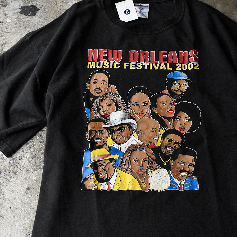 New Orleans Music Festival 2002 ニューオーリンズ イラストグラフィック フェスTシャツ 古着