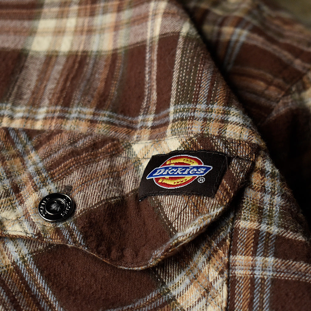 90's～ Dickies 中綿入り フード付きネルシャツ キルティングライナー 231227H