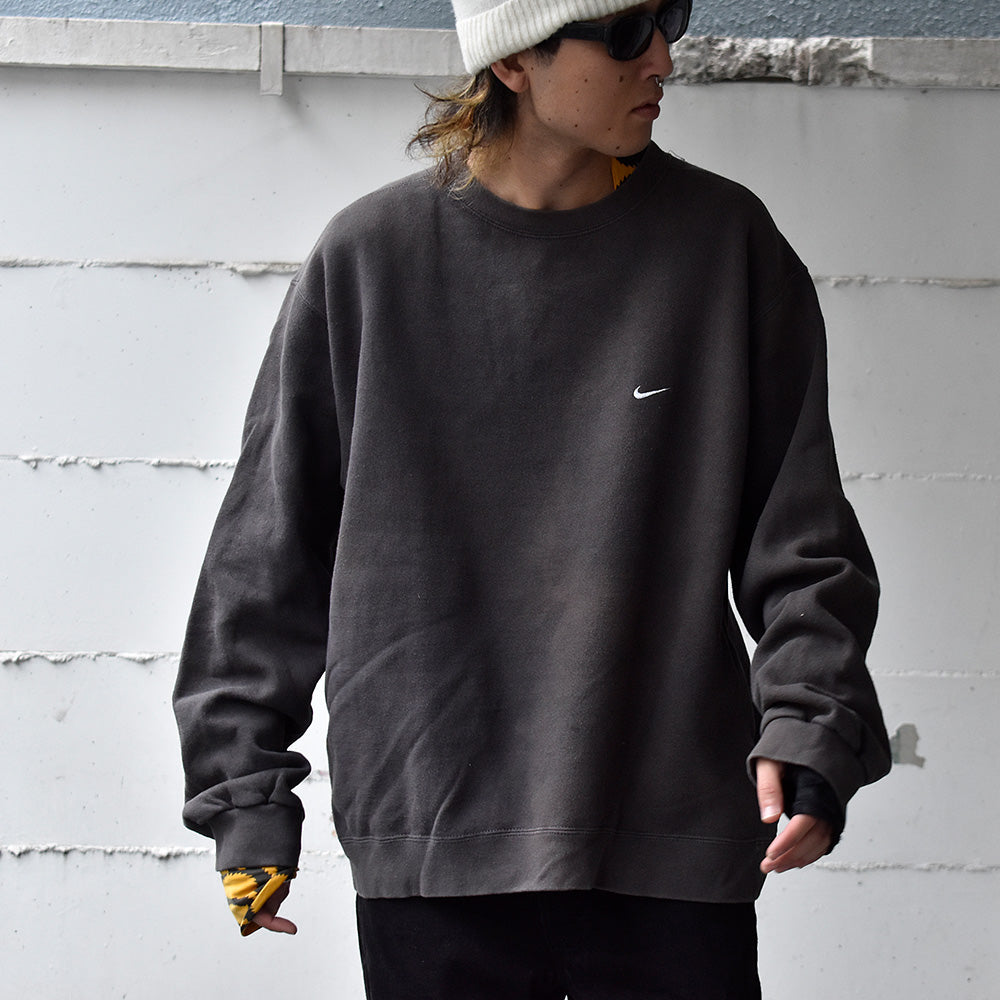 90's NIKE small swoosh logo刺繡 スウェット USA製 231113H