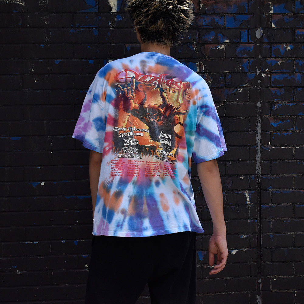 Y2K Ozzy Osbourne "Ozzfest 2002" タイダイ！ フェス ロック Tシャツ 250822H