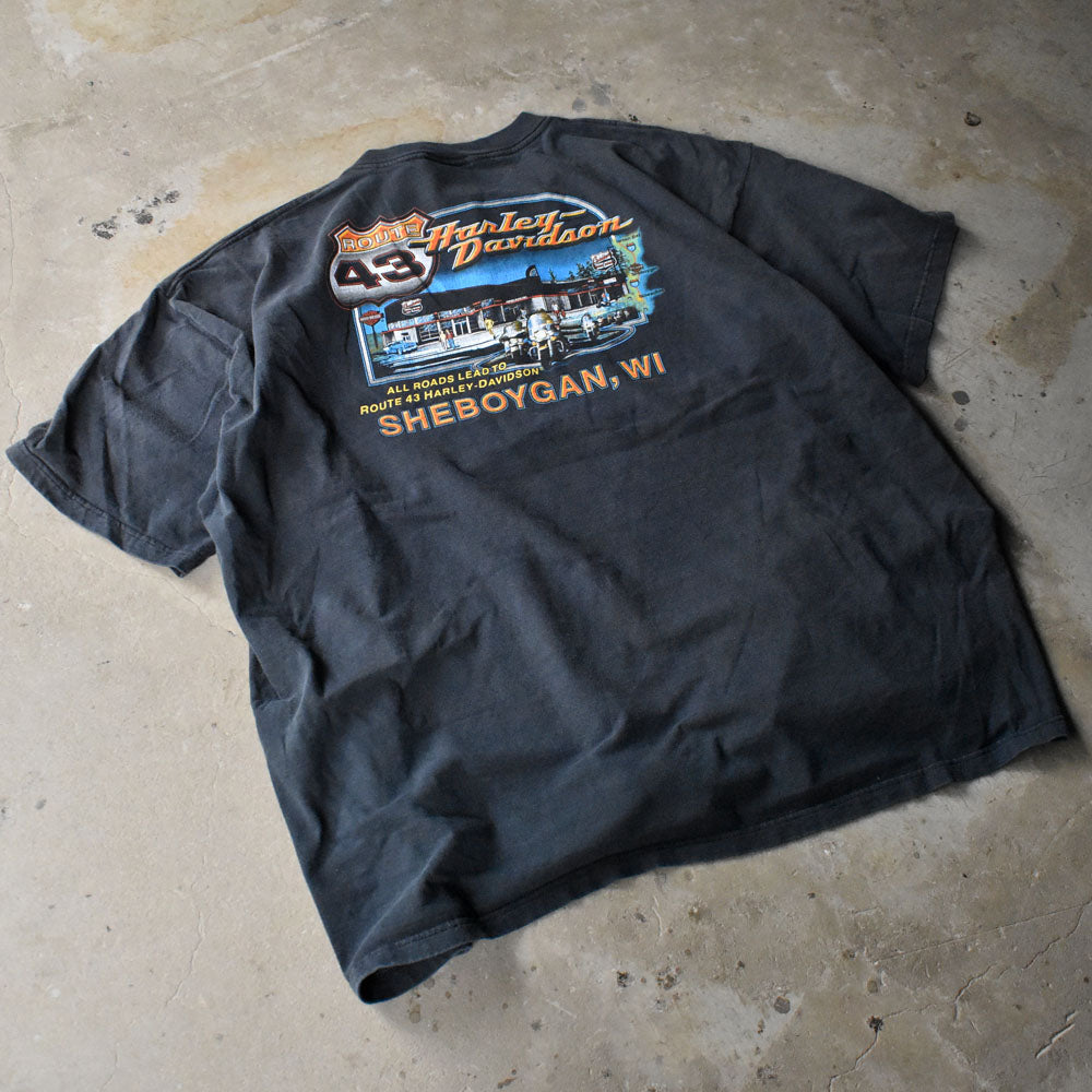 90's Harley-Davidson “ROUTE 43” 両面プリント イーグル Tシャツ USA製 240630