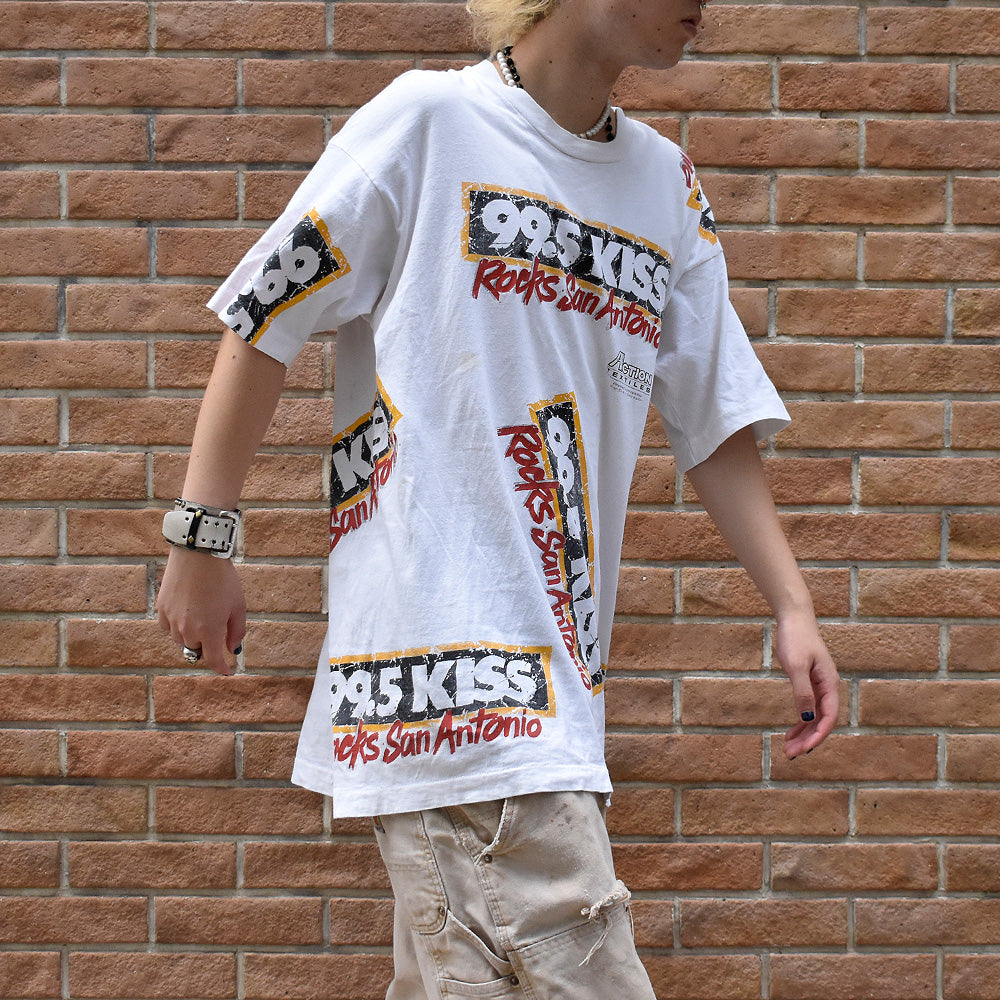 90's “99.5 KISS“ Radio マルチプリントTシャツ USA製 240820H