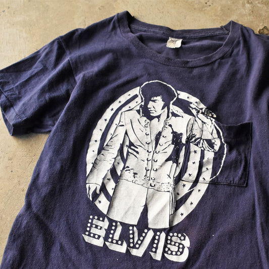 80’s “Elvis Presley” ポケット付き ロック Tシャツ 250912H