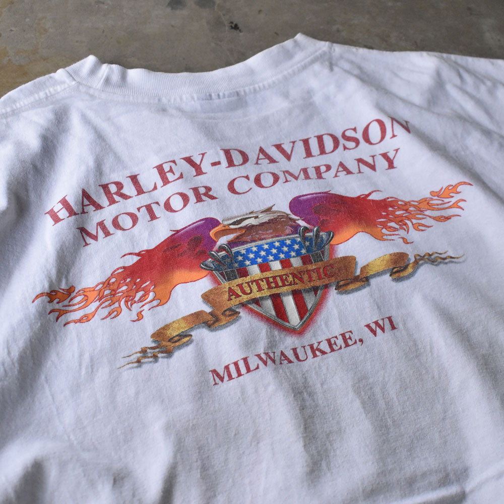 Y2K Harley-Davidson “FREEDOM” 星条旗 イーグル Tシャツ USA製 240523