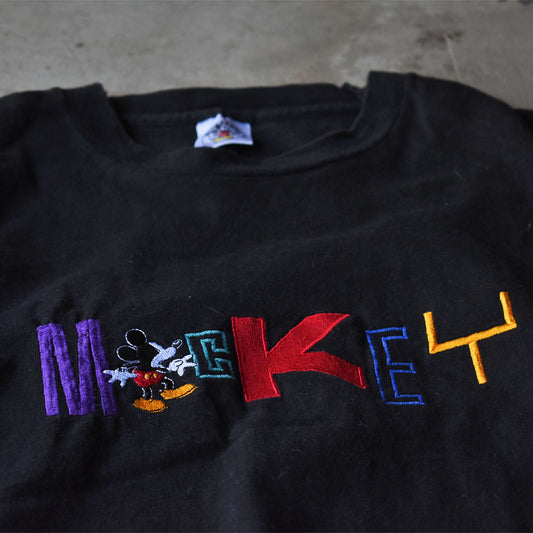 90’s Disney “MICKEY” 刺繍 キャラ Tシャツ USA製 240617