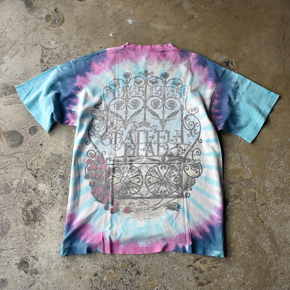 90's Grateful Dead “1965-1995” 30 Years スカルローズ タイダイ ロック Tシャツ 250729H