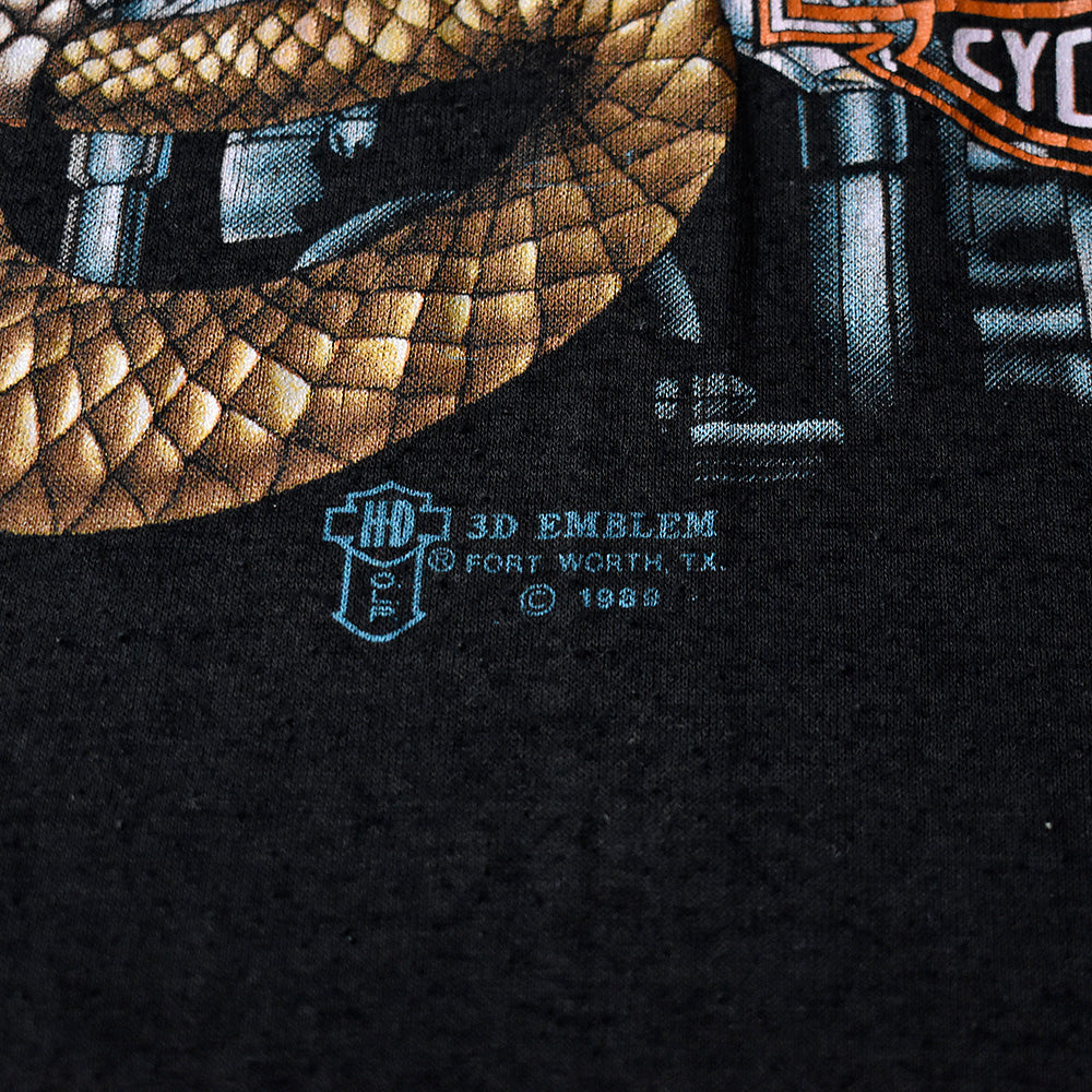 80's Harley-Davidson “スネーク” Tシャツ 3D EMBLEM USA製 240713H