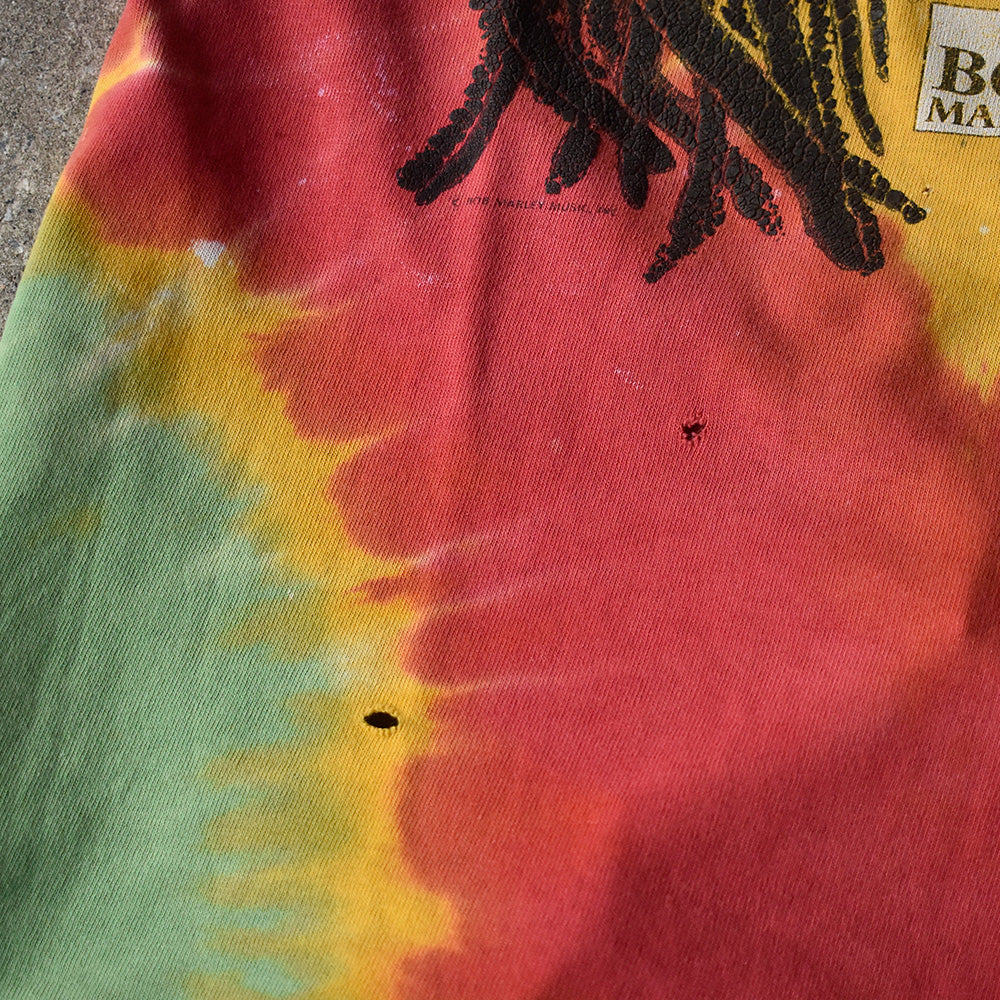 90's BOB MARLEY “BOB MARLE“ ラスタカラー タイダイTシャツ 250529H