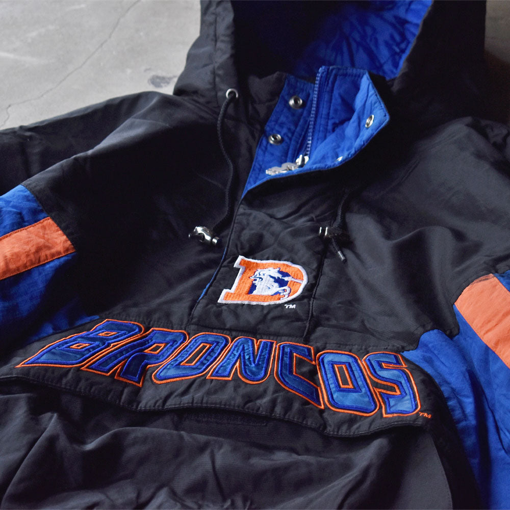 90’s STARTER ”NFL Denver Broncos” 中綿入り フード ナイロンプルオーバー　231211