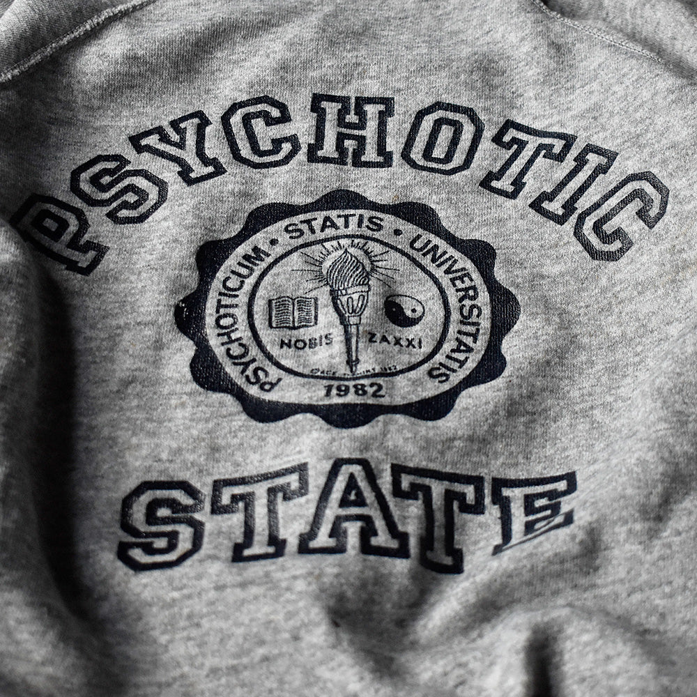 80's “PSYCHOTIC STATE“ 三段プリント スウェット 241006H