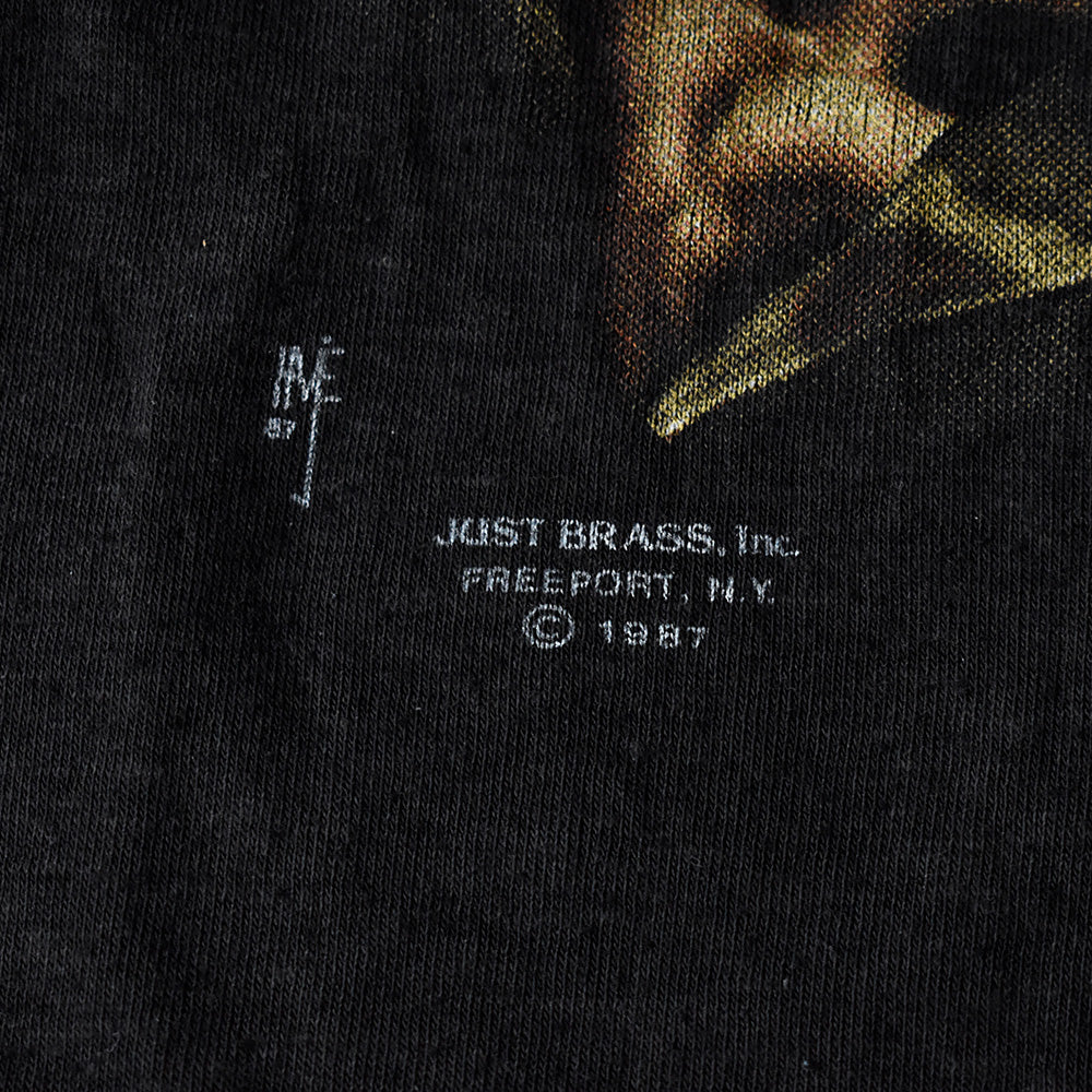 80's 3D EMBLEM “Bad To The Bone“ Sukll Tシャツ USA製 250523H