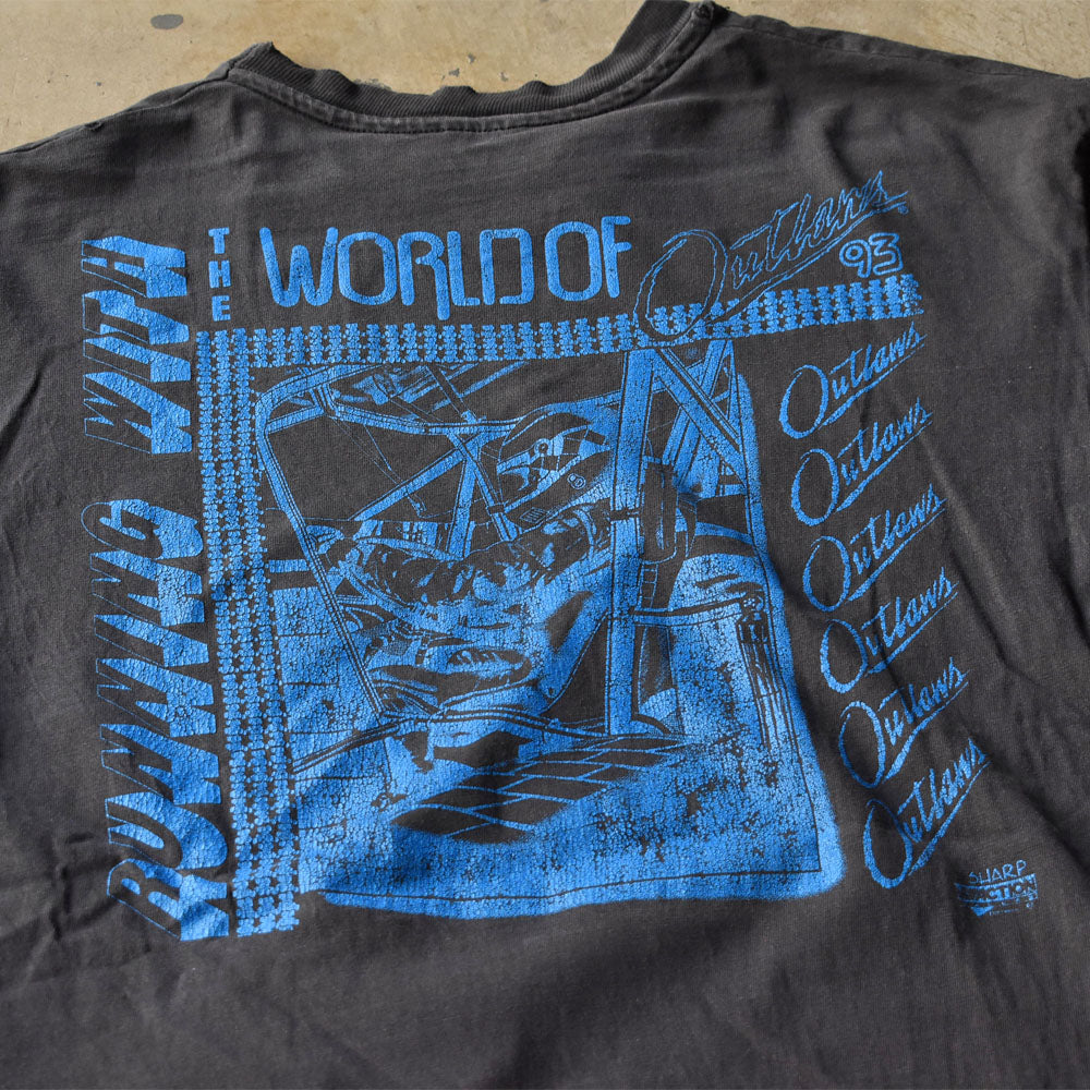 90’s “World of Outlaws” 雰囲気抜群！ 両面プリント レーシングTシャツ USA製 240709