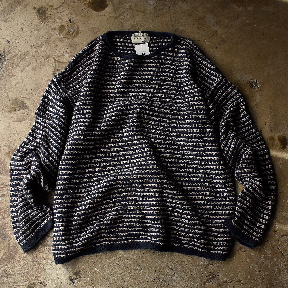 90's Eddie Bauer ボーダー柄 コットンニットセーター USA製 231020H
