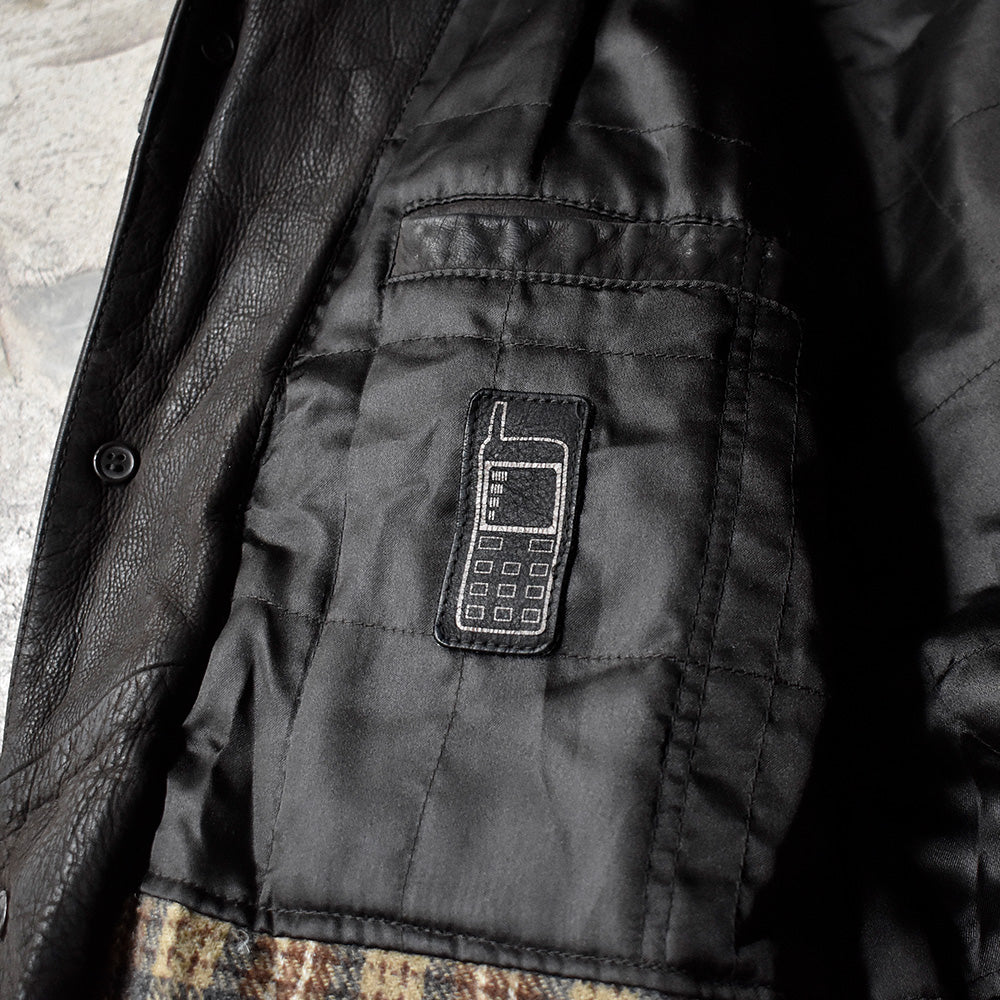 Y2K OAKWOOD スエードレザーカーコート チェックライナー 240304H