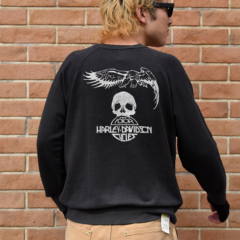 80’s Harley Davidson “Pig×Skull” HAWG スウェット 240208H