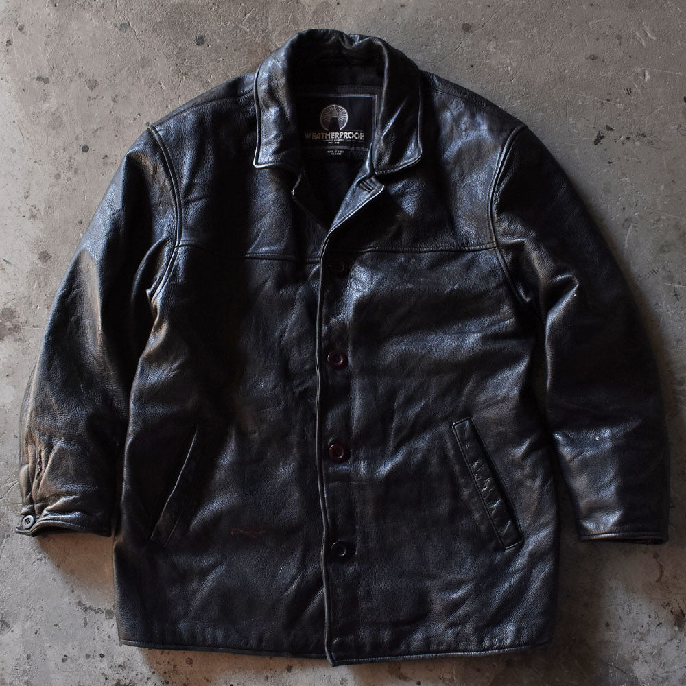 WEATHERPROOF レザージャケット カーコート 1990年〜 ブラック ヴィンテージ