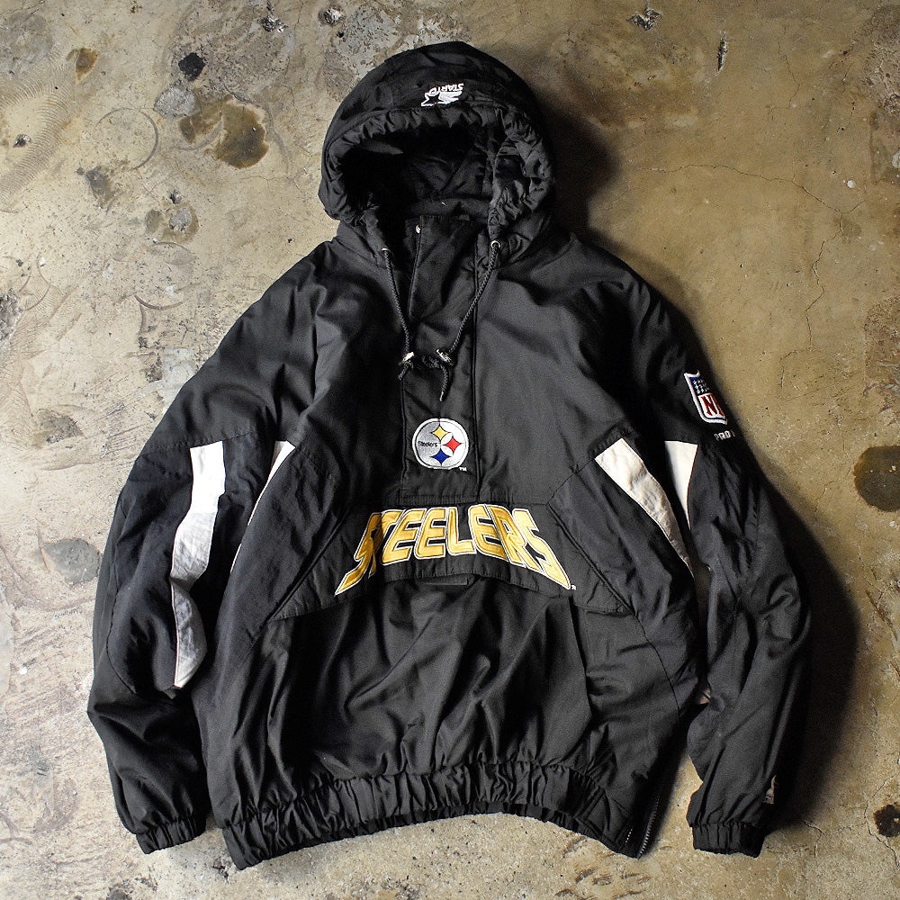 90's STARTER NFL “Pittsburgh Steelers” ナイロン アノラックパーカー 240109