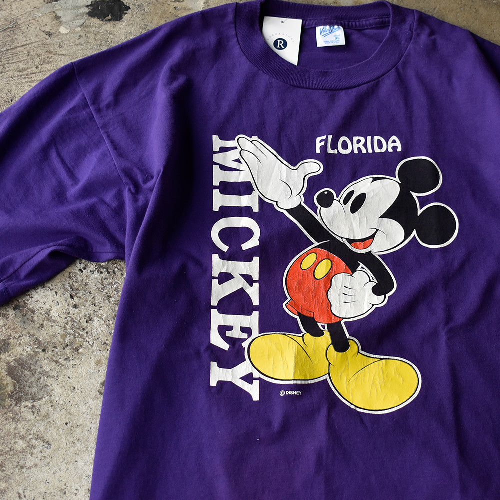 ディズニー ミッキー フロリダ プリント Tシャツ 1990年 パープル USA製 ヴィンテージ