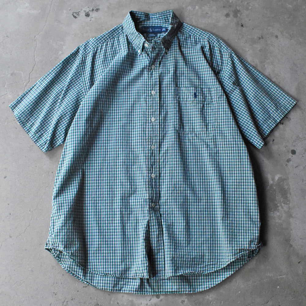 90's Ralph Lauren “BLAKE” チェック 半袖 ボタンダウンシャツ  240813 S2155