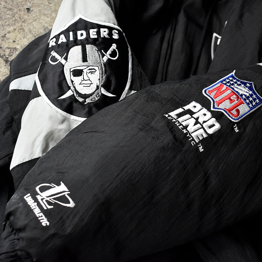 90's PRO LINE “Oakland Raiders” 中綿入り ナイロンジャケット 241226H