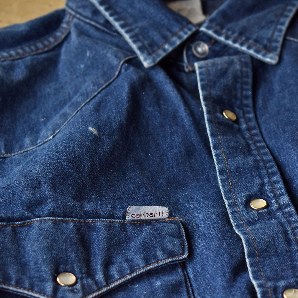 90’s Carhartt デニム ワークシャツ ウエスタンシャツ 240402