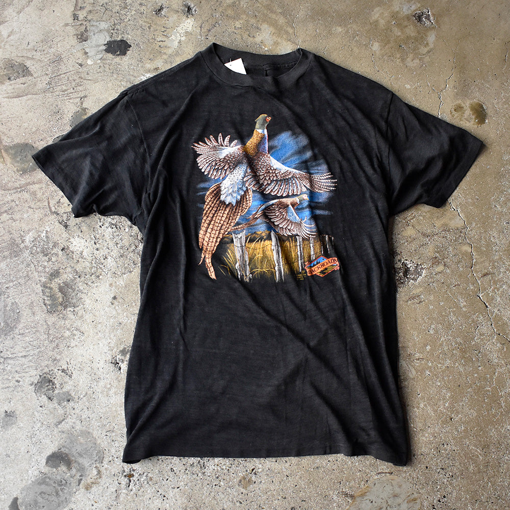 3D EMBLEM キジ 両面プリント Tシャツ 1988年 USA製 ヴィンテージ