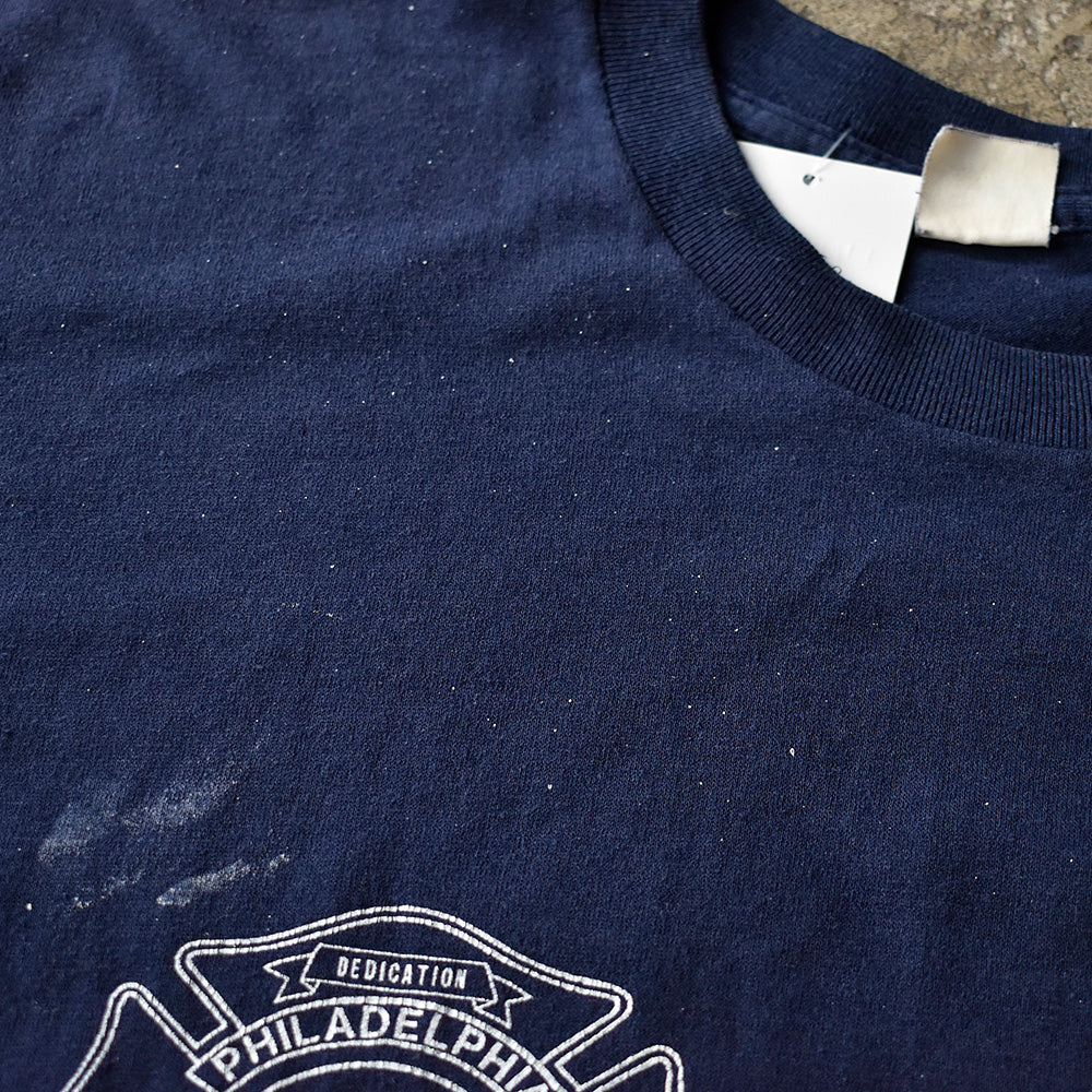 70's～ ペンキ！ “Philadelphia Fire Department“ ポケット付き Tシャツ 250728H