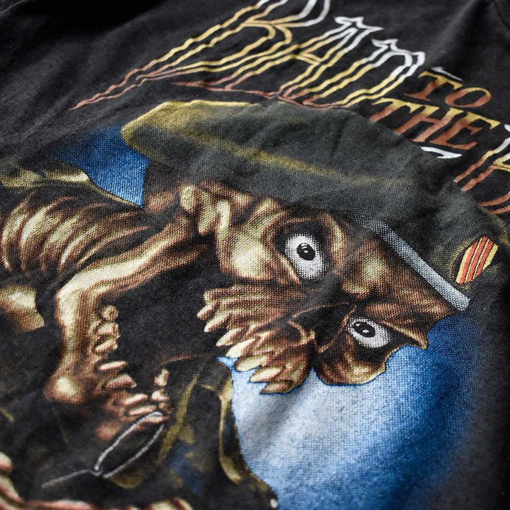 80's 3D EMBLEM “Bad To The Bone“ Sukll Tシャツ USA製 250523H