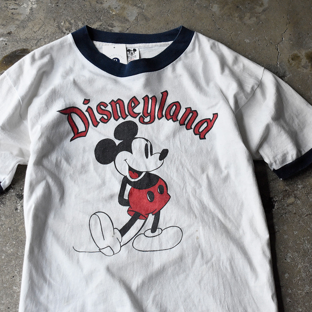 ディズニーランド 染み込み ミッキー リンガーTシャツ 1970年 USA製 ヴィンテージ