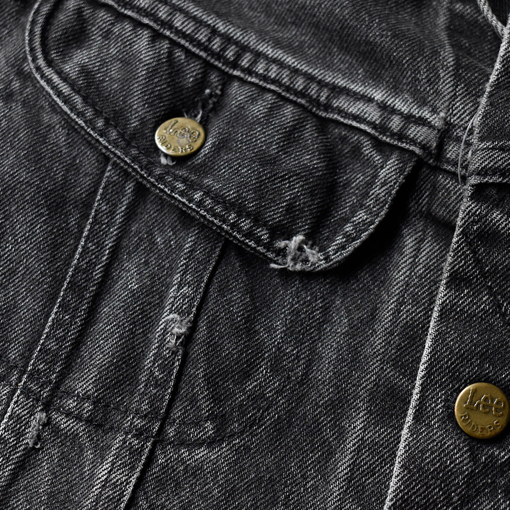 90's Lee 220-5019 PATD-153438 ブラックデニムジャケット USA製 XXL size！ 240603H
