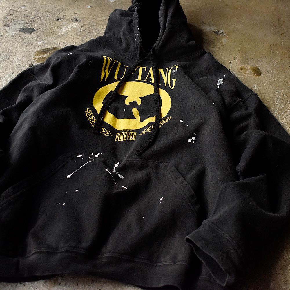 ウータン・クラン Wu-Tang Forever ロゴ パーカー 2000年代 ペンキ汚れ 古着