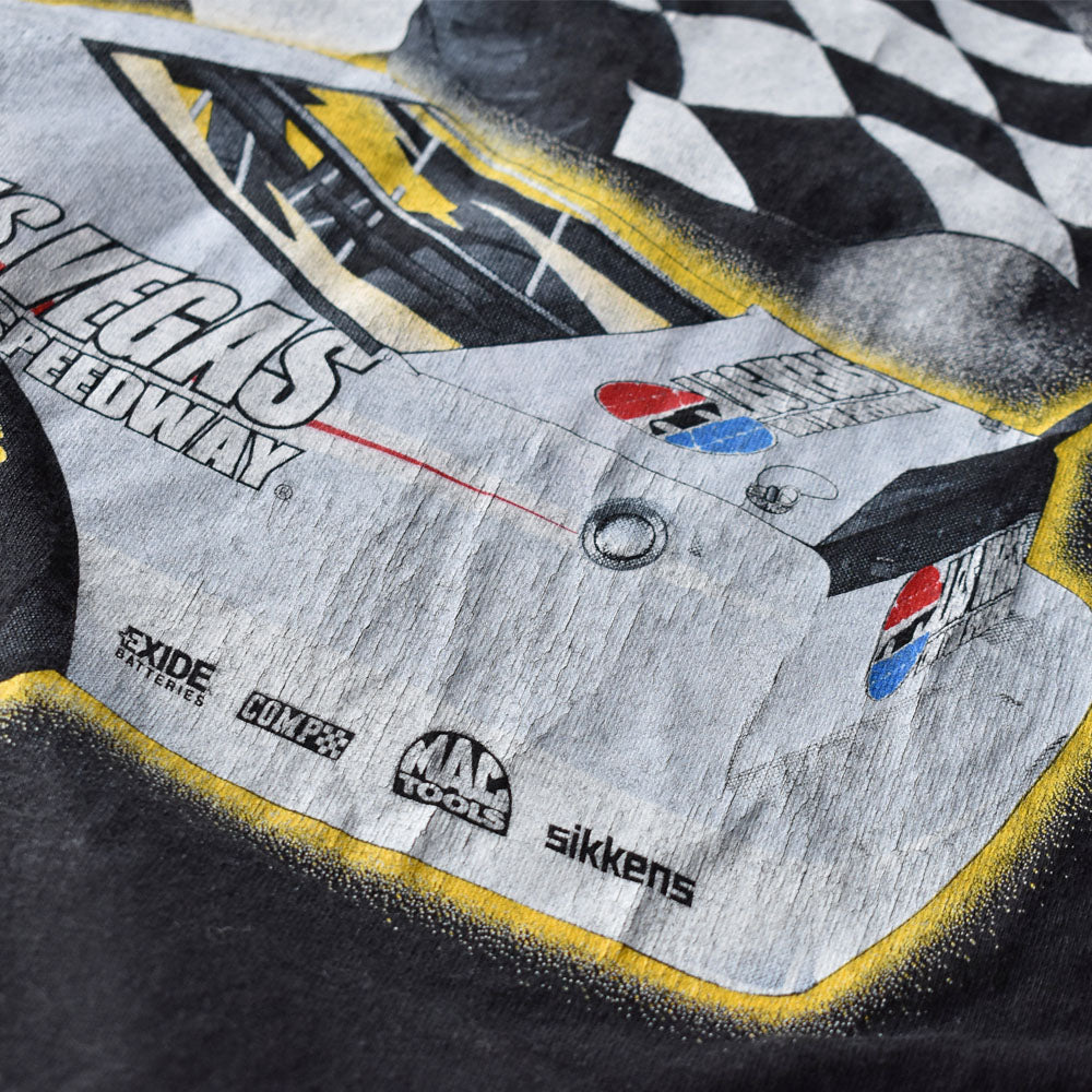 Y2K CHASE AUTHENTICS “AKING FLIGHT LAS VEGAS MOTOR SPEEDWAY” レーシング Tシャツ USA製 240806