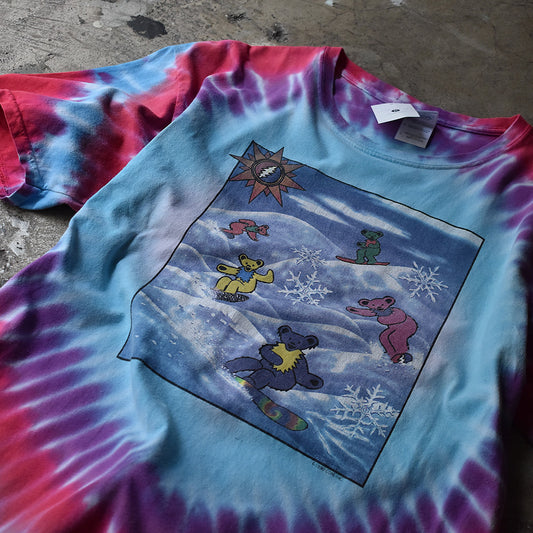90's Grateful Dead  "デッドベア snow board!" タイダイ ロック Tシャツ 230721H