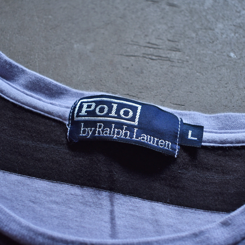90’s　Polo Ralph Lauren/ポロ ラルフ ローレン ボーダー ポケットTシャツ　230505