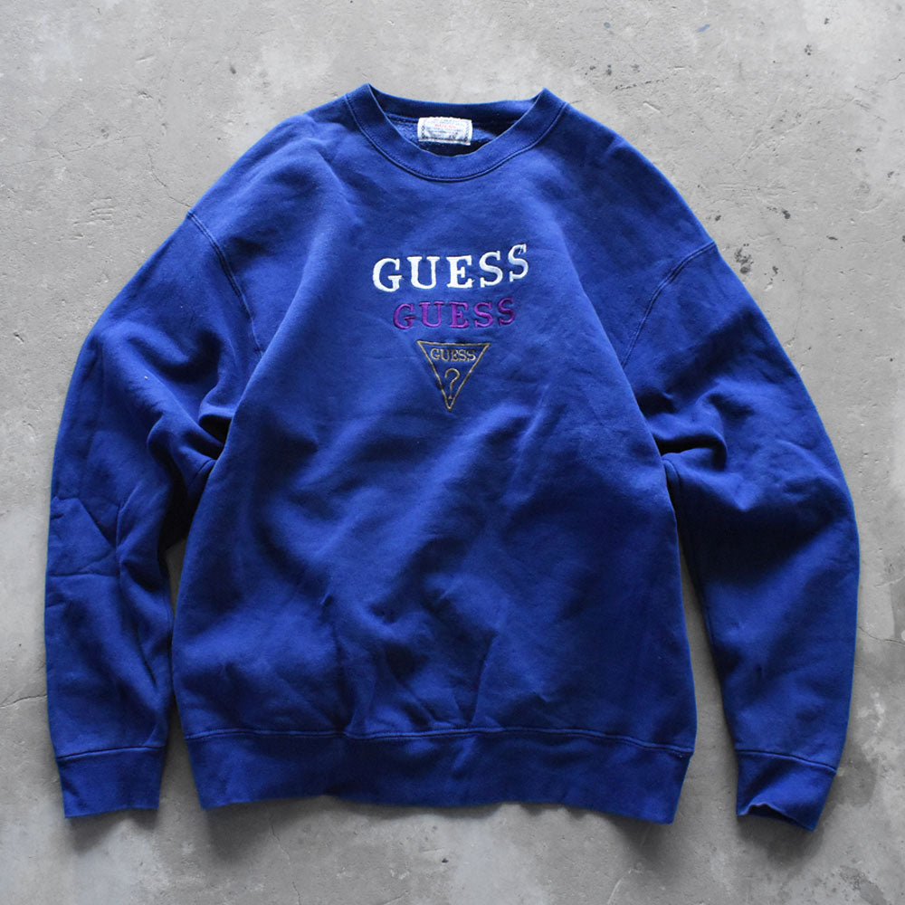 90's GUESS 刺繍ロゴ スウェット USA製 250104