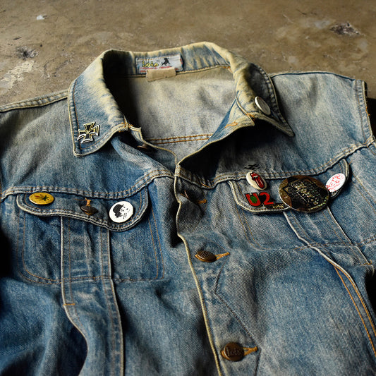 80's～ Lois デニムベスト Old Badges付き Spain製 250204H