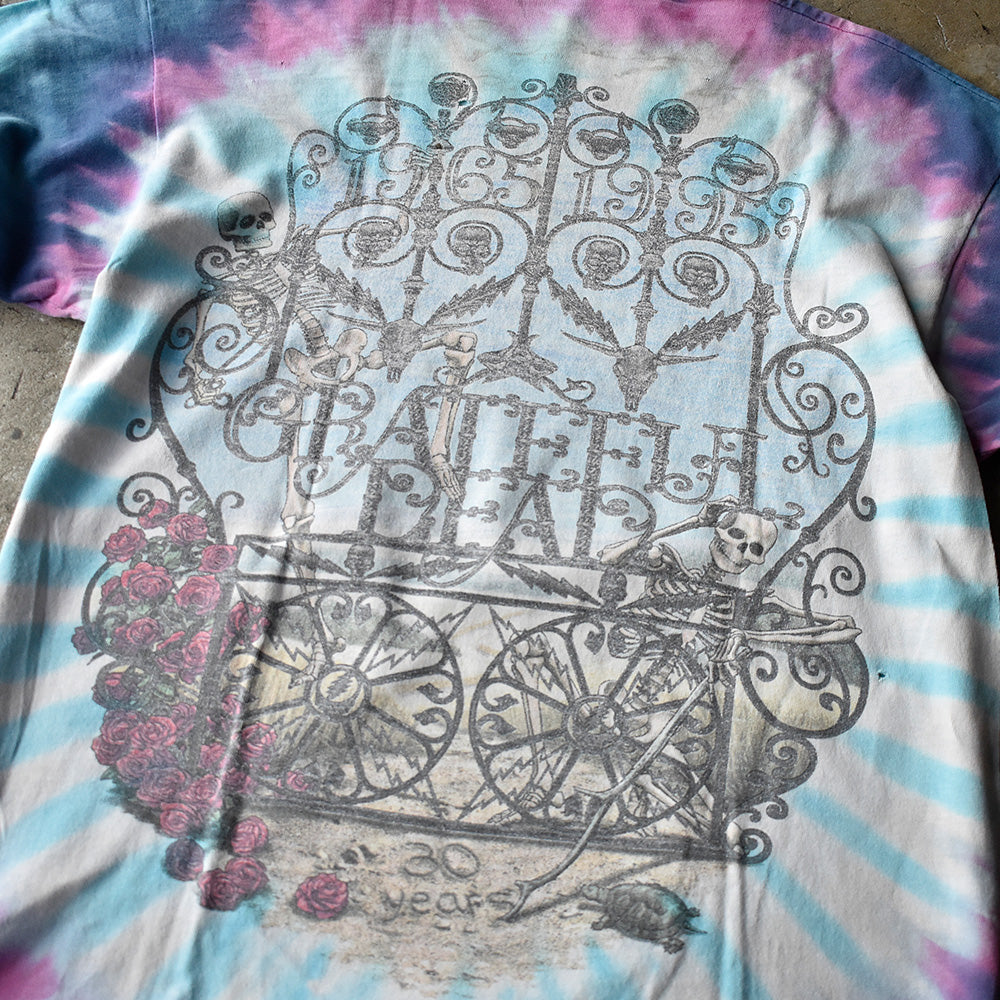 90's Grateful Dead “1965-1995” 30 Years スカルローズ タイダイ ロック Tシャツ 250729H