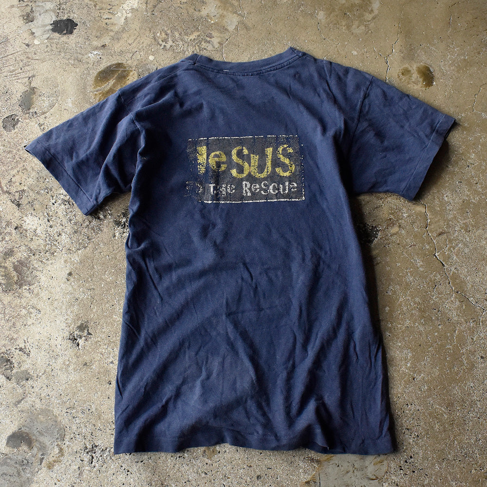 80's “JESUS TO THE RESCUE” ポケット付き Tシャツ USA製 250801H