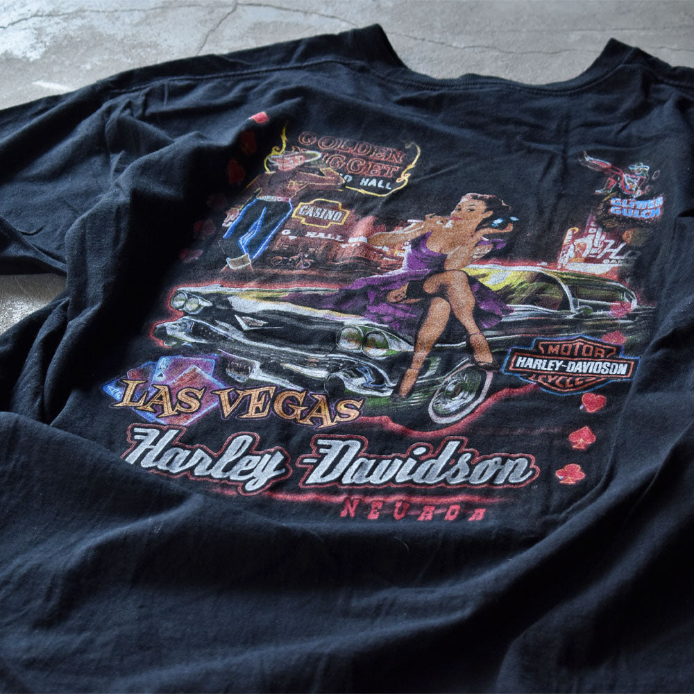 Y2K Harley-Davidson 両面プリント Tシャツ 231001