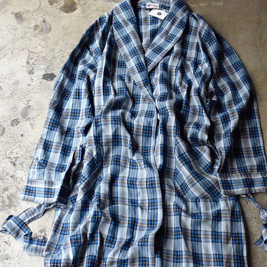 60's WASH&WEAR チェック柄 レーヨンガウン ローブ 250426H