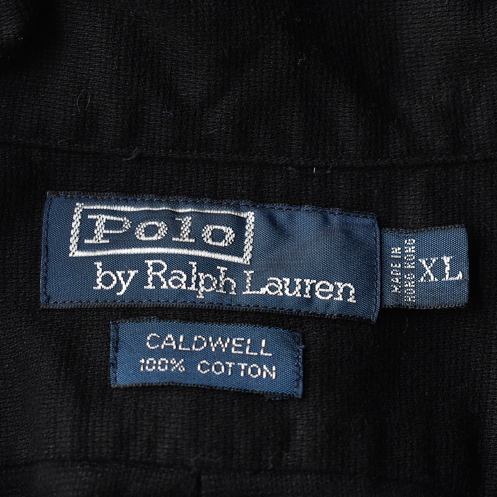 90's　ブラック！　Polo Ralph Lauren/ポロ ラルフローレン　オープンカラーシャツ　230621H
