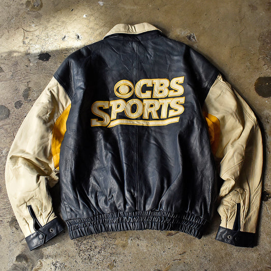 80's~ VIA VENETO “CBS Sports” レザージャケット 231117