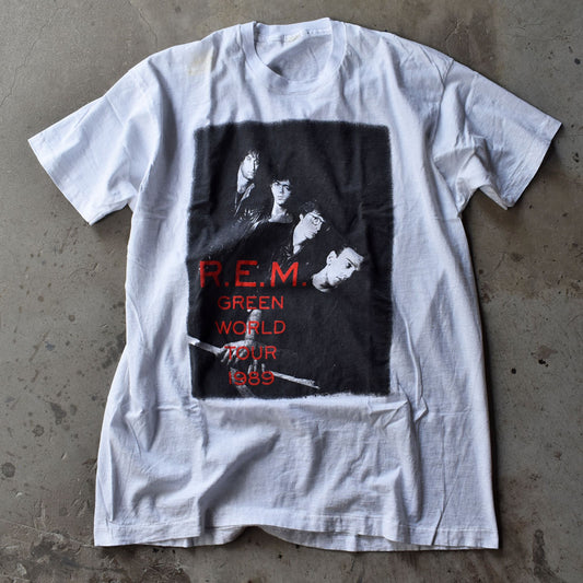 80's R.E.M. “Green WOLD TOUR 1989“ photo by Anton Corbijn フォト ロック Tシャツ 230727H
