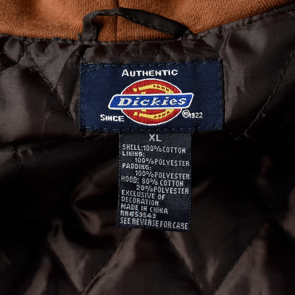 90's～ Dickies 中綿入り フード付きネルシャツ キルティングライナー 231227H