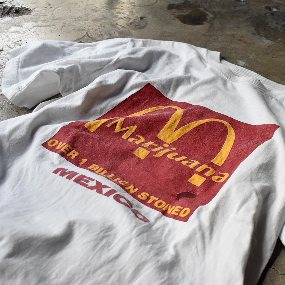 Marijuana マクドナルド パロディTシャツ 1990年 ホワイト ヴィンテージ