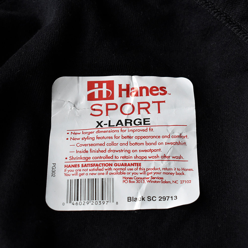 90's デッドストック！ Hanes 無地 ブラック！ ラグランスリーブスウェット 241005H